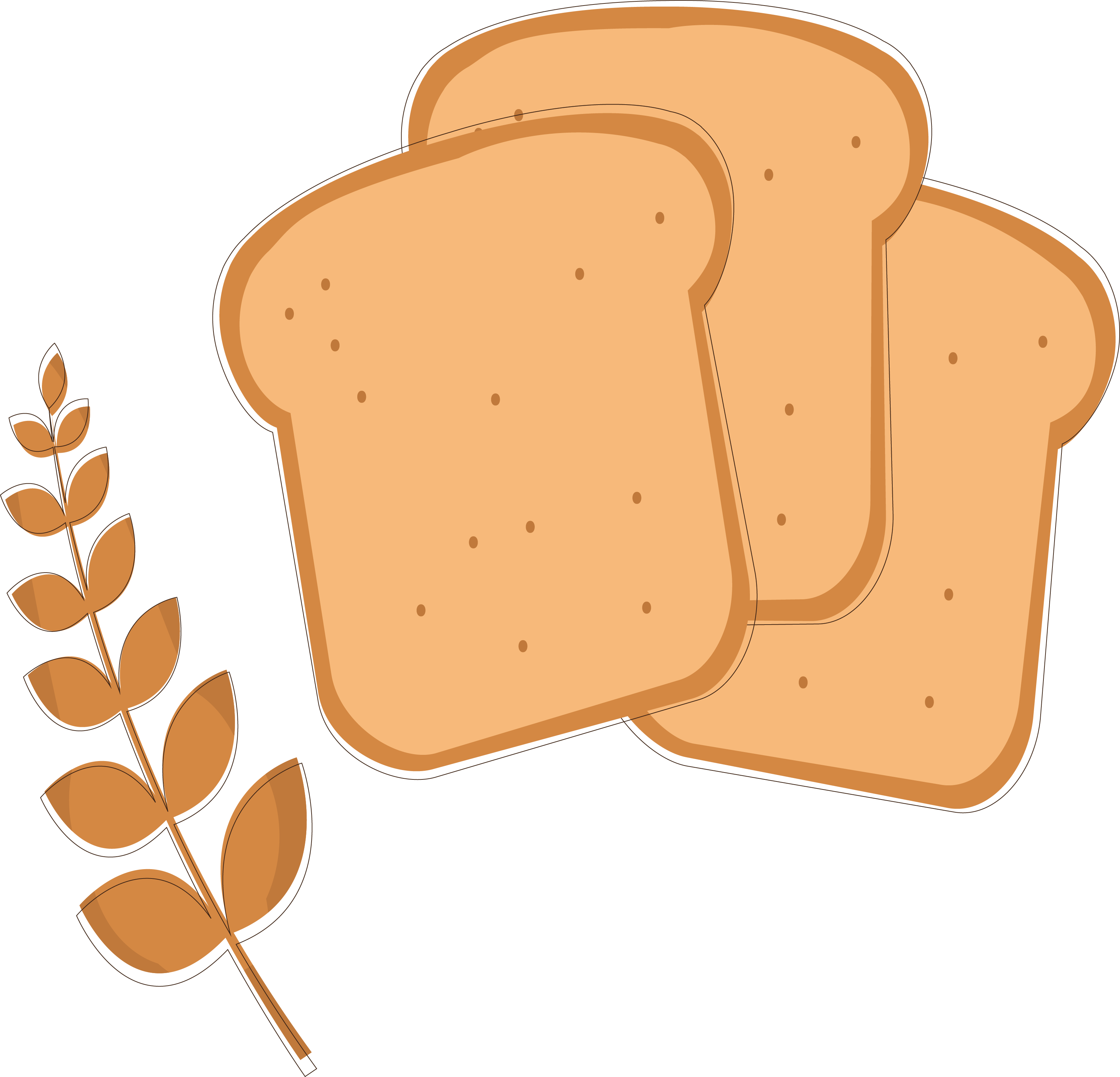 Toast Bread Wheat Clip Art - Bread (3232x3109)