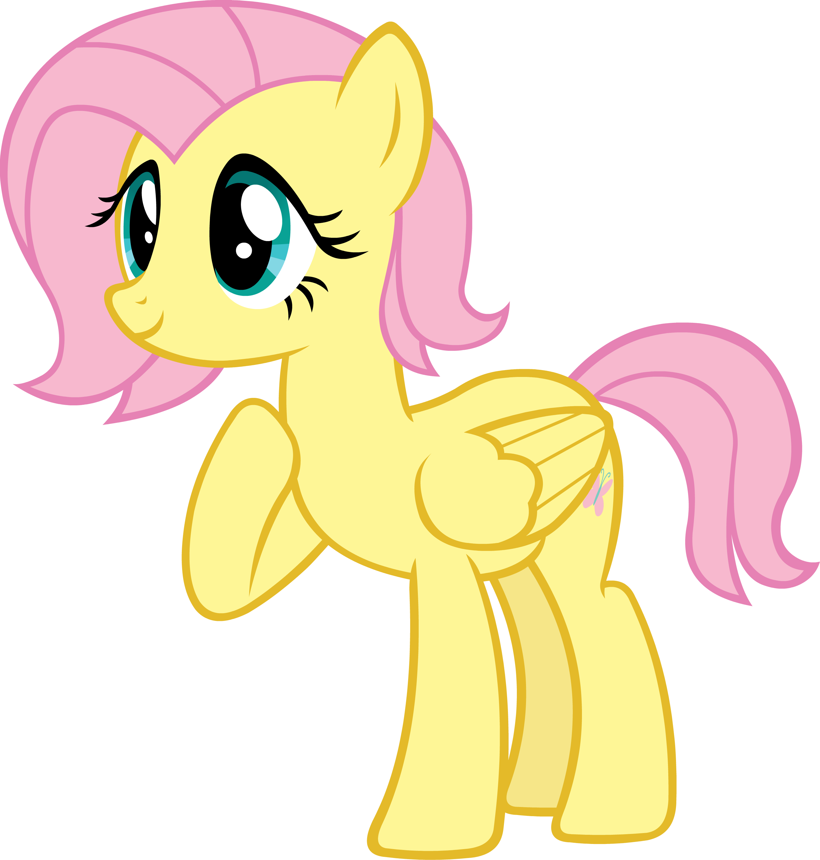 Short Mane Fluttershy By Doctor-g - Little Pony Friendship Is Magic (2859x3000)