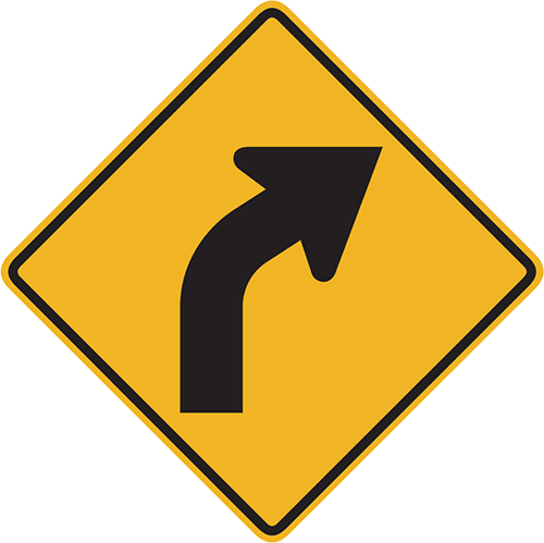 Right Curve - Right Turn Road Sign (500x499)