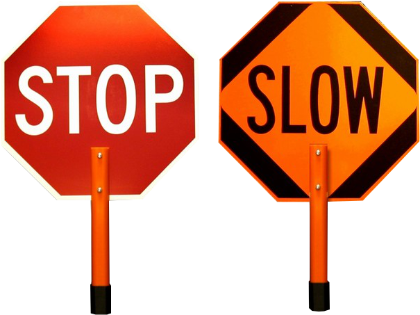 18" & 24" Stop/slow Paddles - Hand Held Stop Sign (639x483)