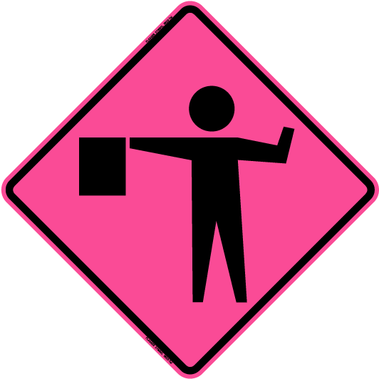 Flagger Symbol - Construction Signs (551x551)
