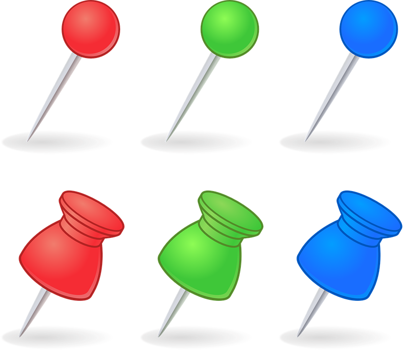 Push Pin Clip 17, - Free Clip Art Pin (855x750)