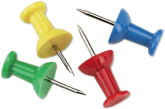 Pins Transparent Png Sticker - Advantus Plastic Head Push Pins - Steel Point - Assorted (380x380)