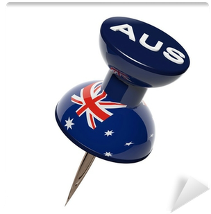 3d Pushpin With Flag Of Australia Isolated On White - Painting (400x400)
