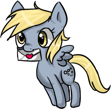 Melipuffles, Derpy Hooves, Female, Heart, Letter, Mare, - Cartoon (518x501)