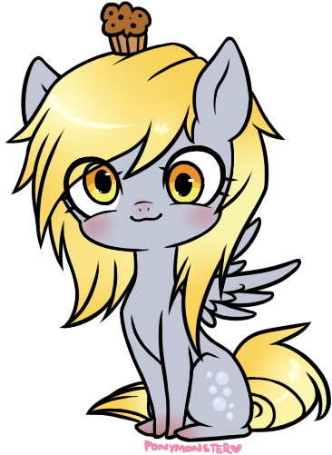 Ponymonster, Derpy Hooves, Female, Mare, Muffin, Pegasus, - Clip Art (378x519)