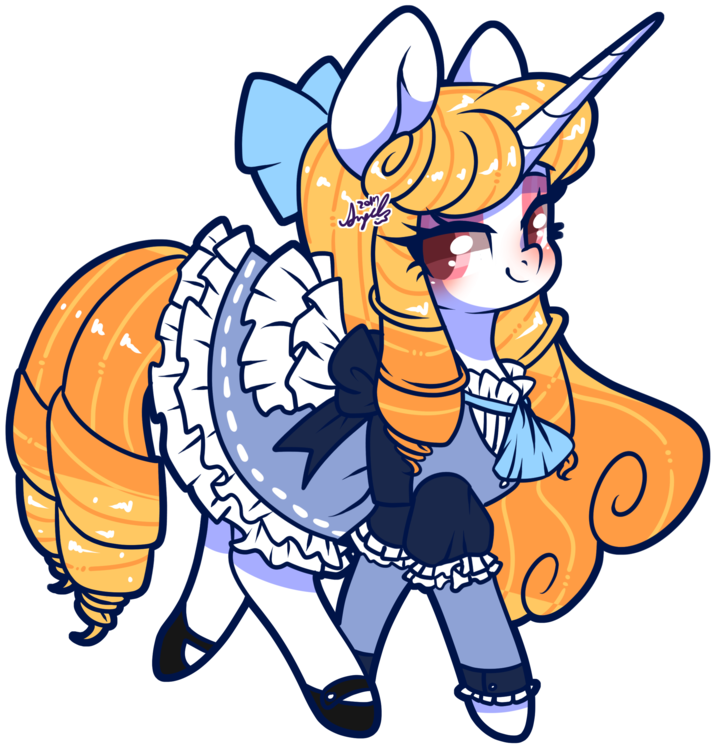 Snow Angel, Bow, Clothes, Curly Mane, Dress, Eyeshadow, - Cartoon (800x800)
