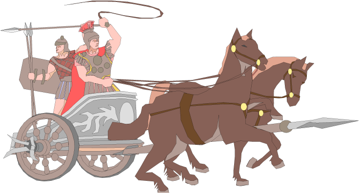 Horses, Soldiers, And Chariot Image From Www - Chariot Clipart Png (750x409)