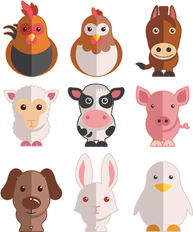 Kit Infantil Vinilos Decorativos Animales De Granja - Animales De La Granja Png (470x470)