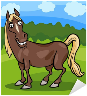 Vinilo Pixerstick Caballo De Granja De Dibujos Animados - Illustration (400x400)