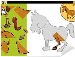 Vinilo Pixerstick Granja De Caballos Juego De Rompecabezas - Rompecabezas De Caballos Para Imprimir (400x400)