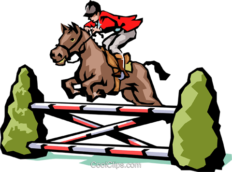 Horse Jumping Royalty Free Vector Clip Art Illustration - South African Pony Club (480x356)