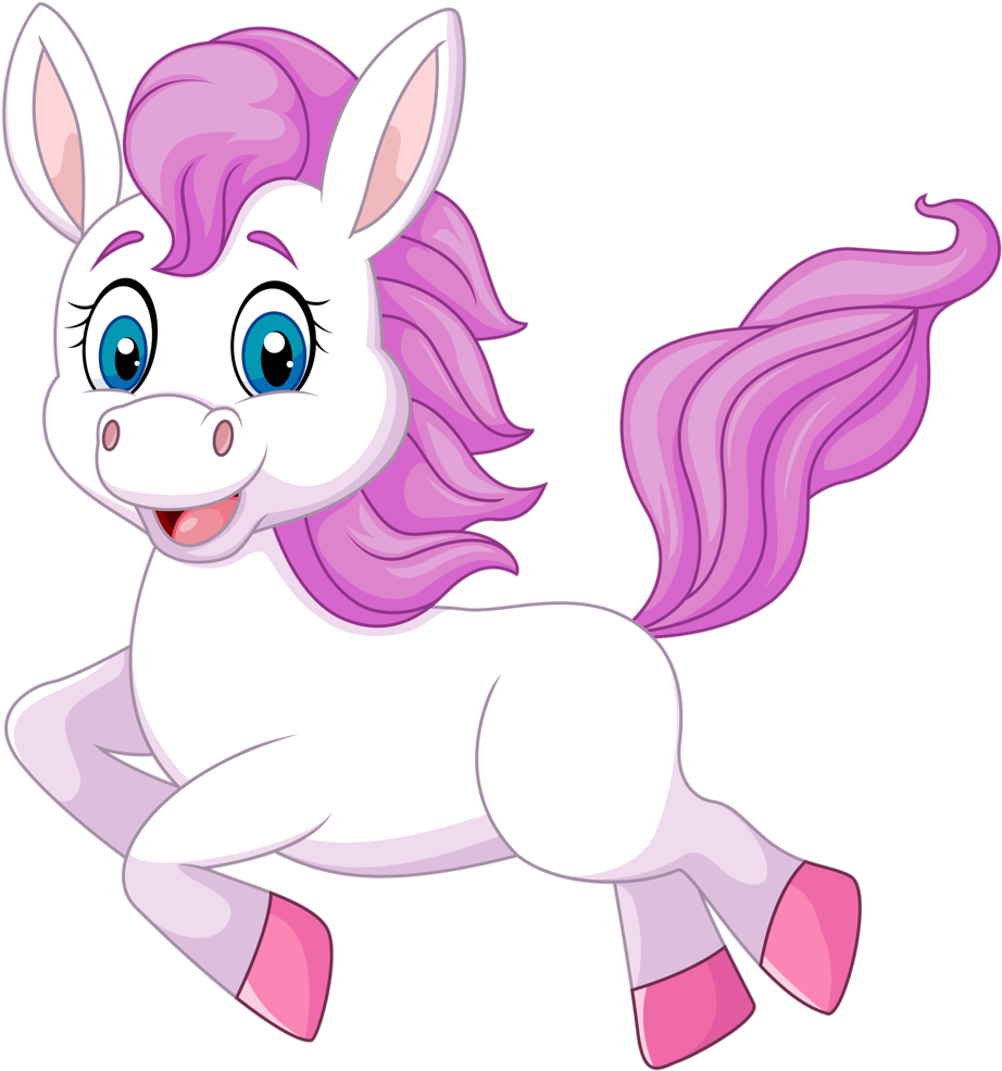 Illustration Of Cute Beautiful Pony Horse Running Isolated - Pony (948x1024)