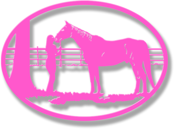 Girl And Horse Silhouette - Halter (600x600)