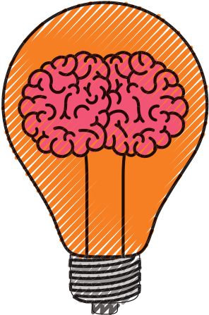Light Bulb With Brain - Silhouette (550x550)