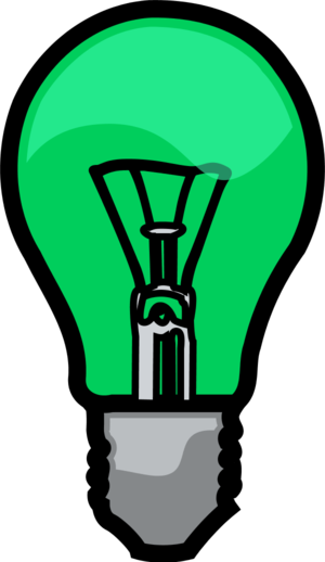 Medium Light Bulb Clipart - Green Light Bulb Clip Art (300x518)