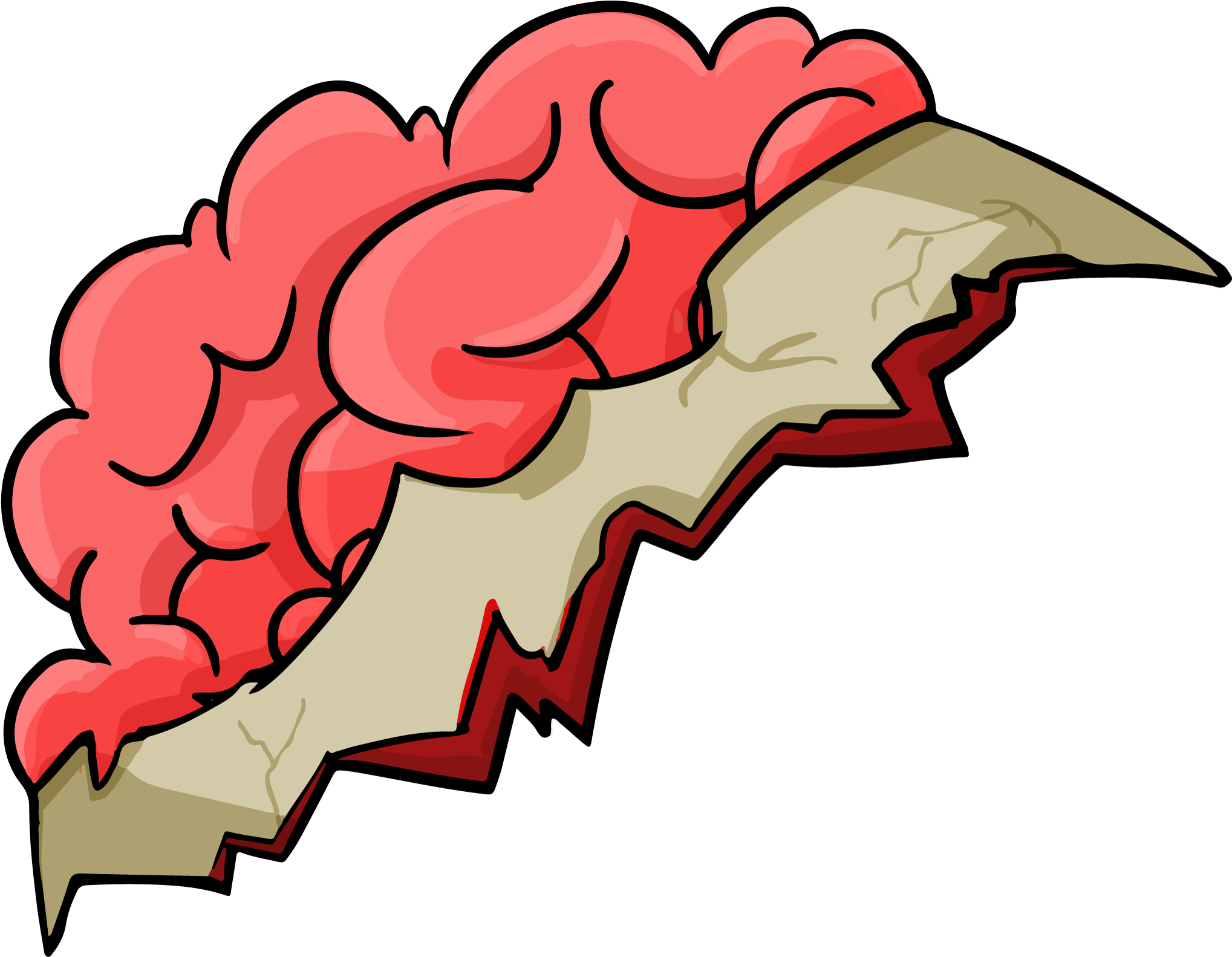 Zombie Brain Cartoon Png (2048x1594)