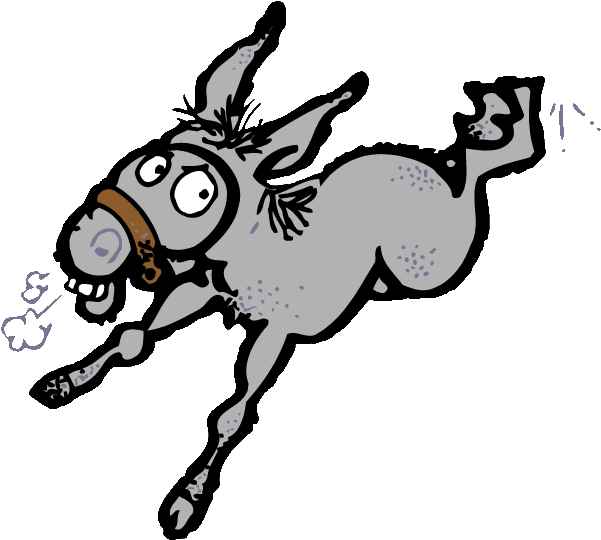 Mule Clipart Donkey Kick - Donkey Kicking Clipart (600x600)