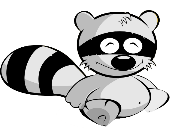 Cartoon Raccoon Clipart - Cute Raccoon Cartoon Png (653x461)
