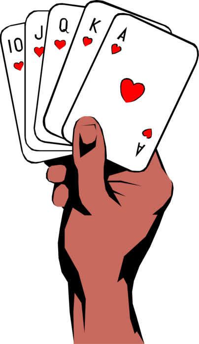 Vector Illustration Of African American Hand Holding - Holding Cards Clipart (404x700)