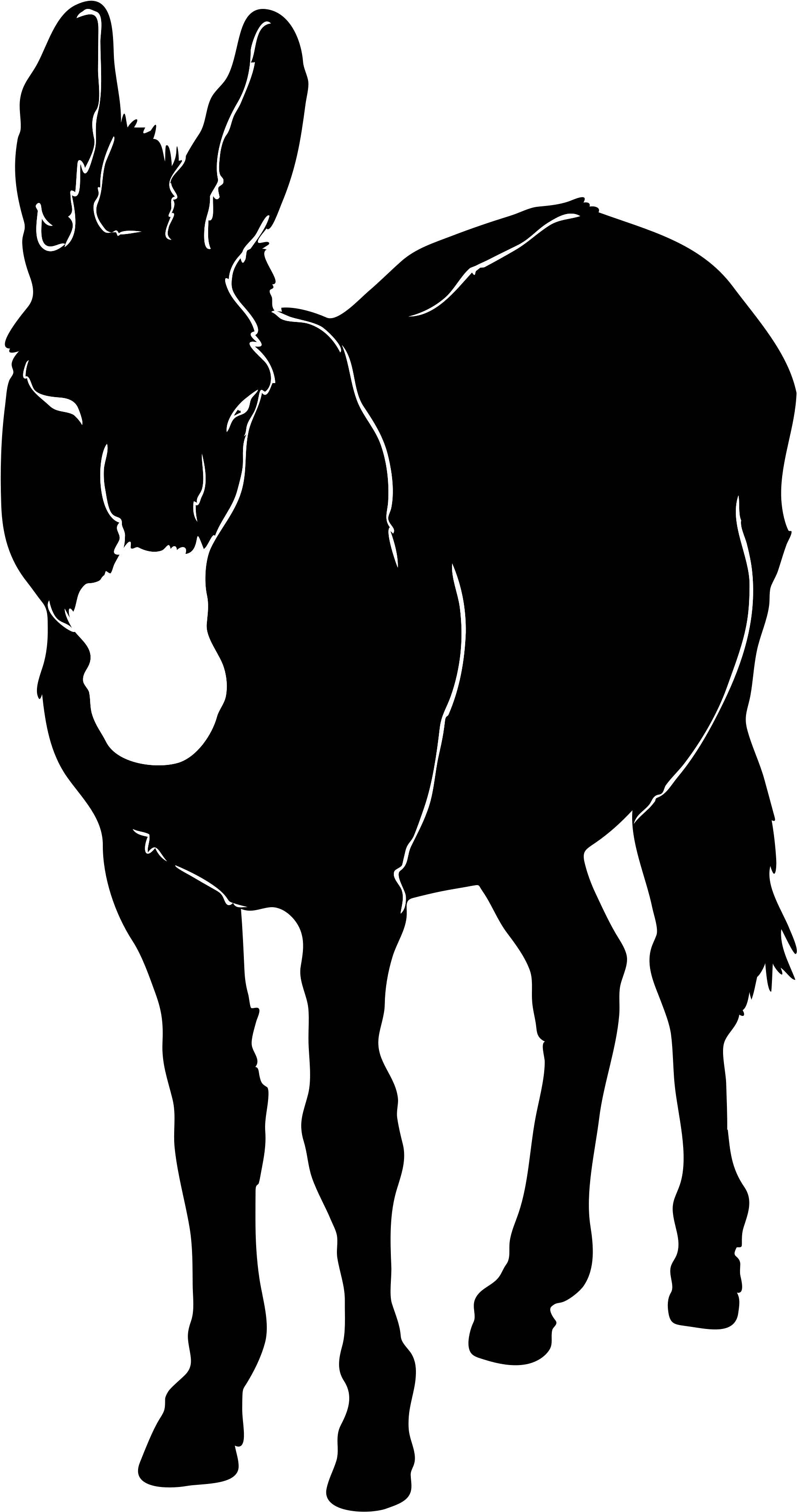 Free Donkey Clipart 15, Buy Clip Art - Donkey Silhouette Transparent (2000x3647)