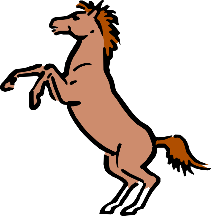 Vector Illustration Of Cartoon Sol - Cartoon Horse (684x700)