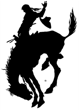 Horse Racing Clipart Bucking - Pendleton Round Up Logo (349x349)