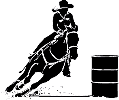 Clip Art Cowgirl Barrel Racing Clipart - Barrel Racing Clip Art (400x350)