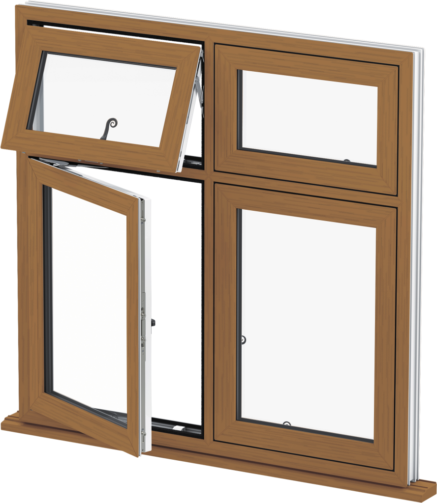 Golden Oak Flush Casement Window Norwich - Casement Window (888x1024)