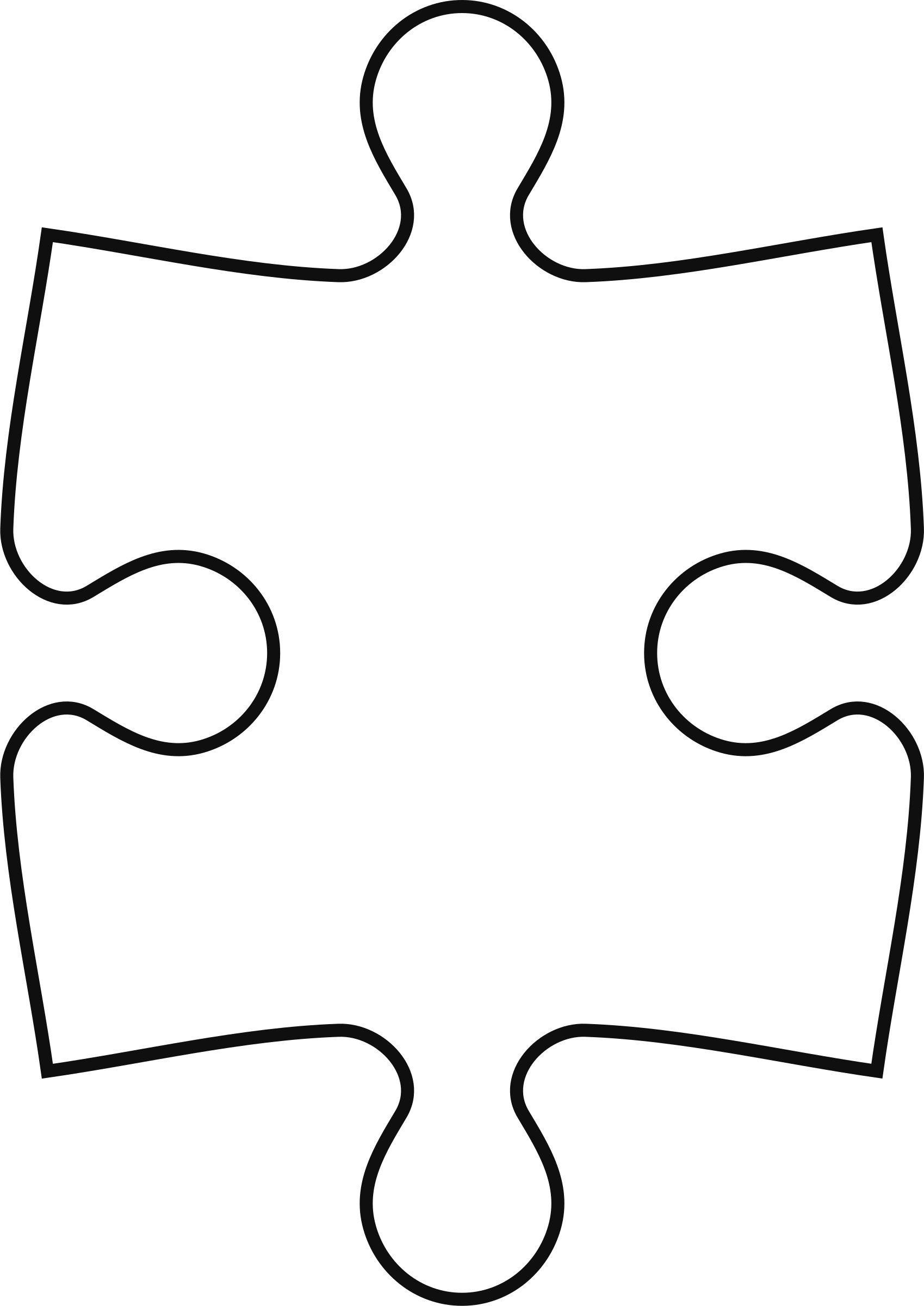 Puzzle Clipart Pice - Puzzle Piece Outline (1699x2400)
