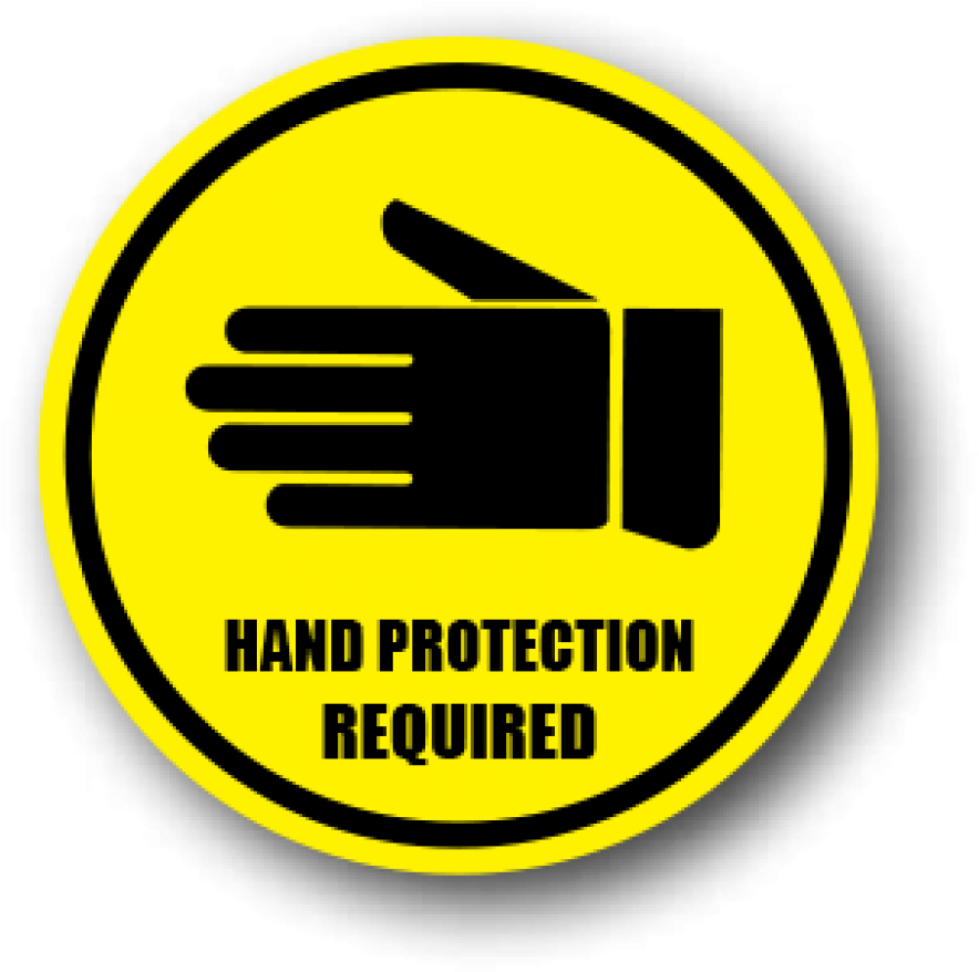Durastripe Safety Floor Sign, Hand Protection Required - Hand Safety Icon (1000x942)