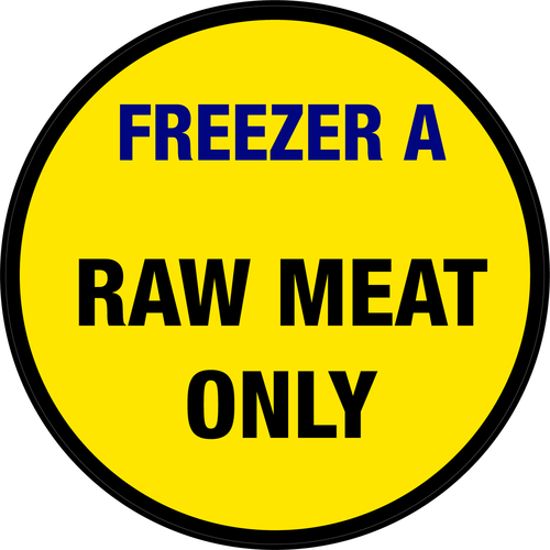 Raw Meat Only Floor Sign - Lyle Signs - U7-1081-rd 7x5 - Exit Adhesive Surface, (500x500)