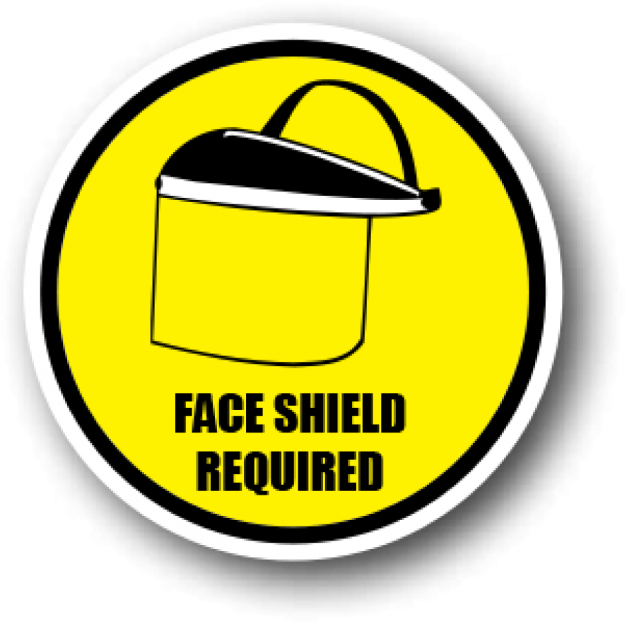 Durastripe Safety Floor Sign, Face Shield Required - Ergomat - Durastripe Circular Peel & Stick Floor (918x1000)