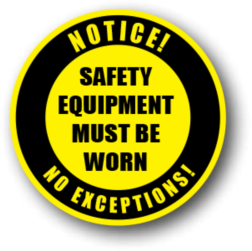 Floor Signage, Safety Equipment Must Be Worn - Ergomat - Durastripe Circular Peel & Stick Floor (980x1000)
