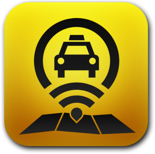 Peça Seu Táxi Pelo Celular De Onde Estiver - Taxi App Logo (500x495)