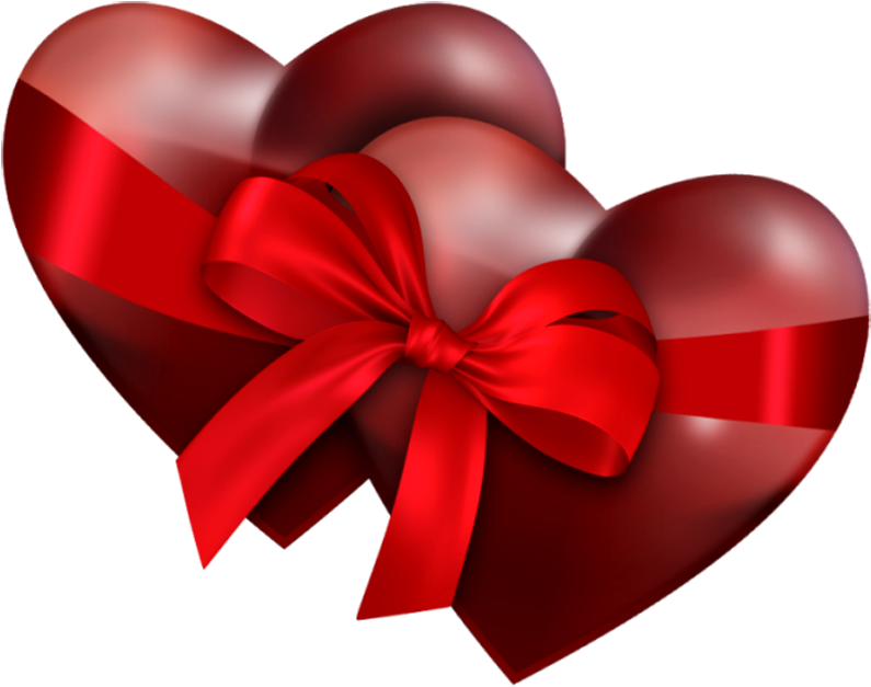 Two Heart With Ribbon - Two Heart Images Png (800x633)