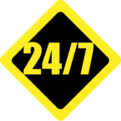 Logo 24/7 Taxi Thuộc Nhóm Dịch Vụ 24/7 Group - Traffic Sign (394x394)