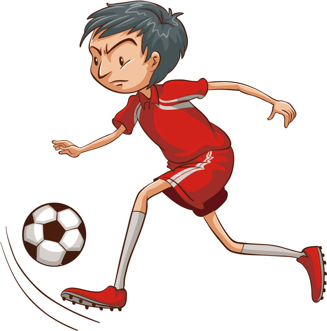 Drawing Of A Football Player - Soccer Player Cartoon Png (1500x1500)