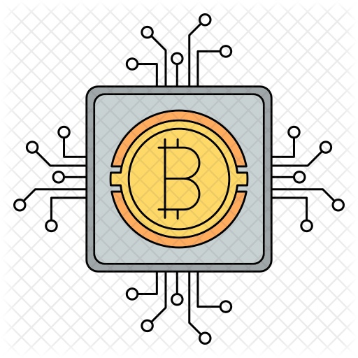 Circuit With Bitcoin Icon - Electrical Network (512x512)