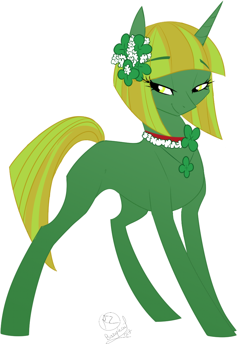 Basykail, Female, Four Leaf Clover, Mare, Oc, Oc Only, - Cartoon (1016x1282)