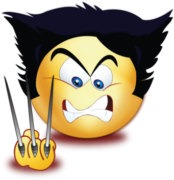 Angry Wolf Scissor Hands - Cartoon (384x384)
