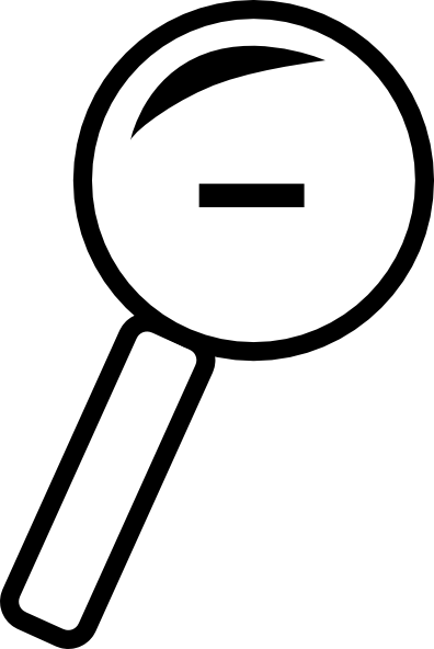 Free Vector Zoom Out Icon Clip Art - Magnifying Glass Clipart (396x592)