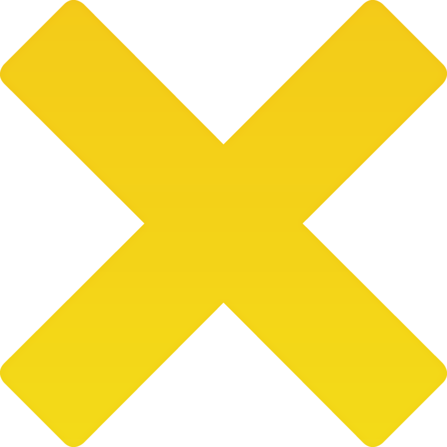 Minimalist X Mark Clip Art Medium Size - Yellow Cross Mark Png (889x889)