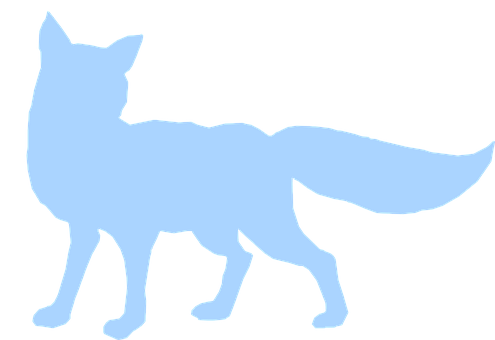 Fox Blue Silhouette Art Wildlife Isolated - T-shirt (495x340)