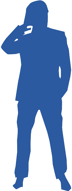 Man, Suit, Thinking, Silhouette, Blue - Man Silhouette (320x640)