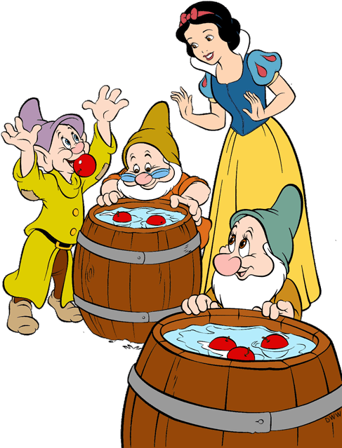 Clip Art Snow White And The Seven Dwarfs - Snow White And The Seven Dwarfs Wash (500x646)