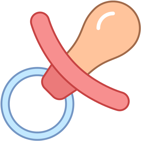 Free Baby Pacifier Clipart Front - Розовая Соска Png (512x512)
