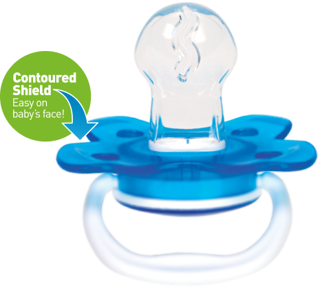 Prevent® Contoured - Dr. Brown's Prevent Butterfly Pacifiers - Blue (6-12 (465x416)
