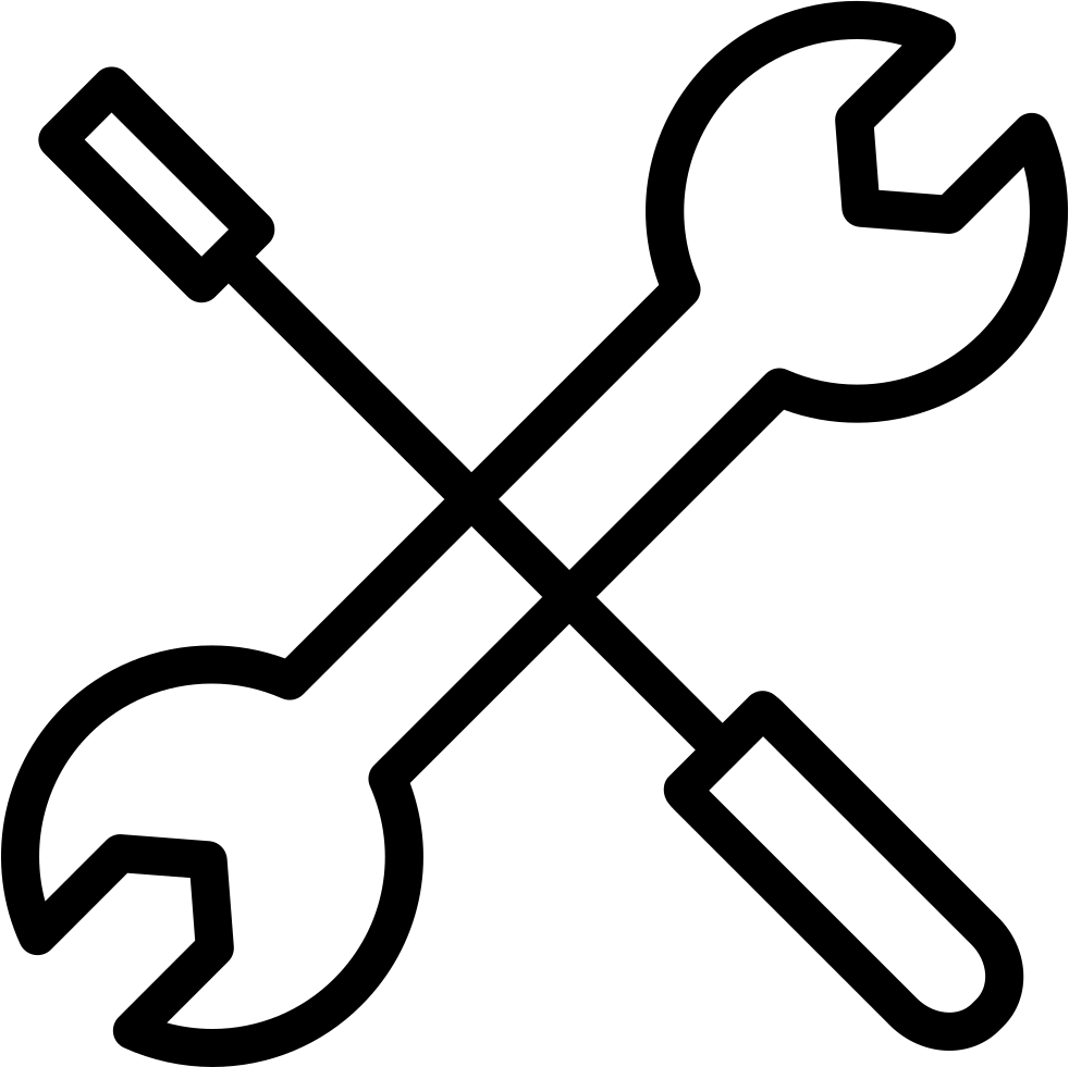 Crossed Wrench And Screwdriver Comments - Tools Line Icon (982x981)