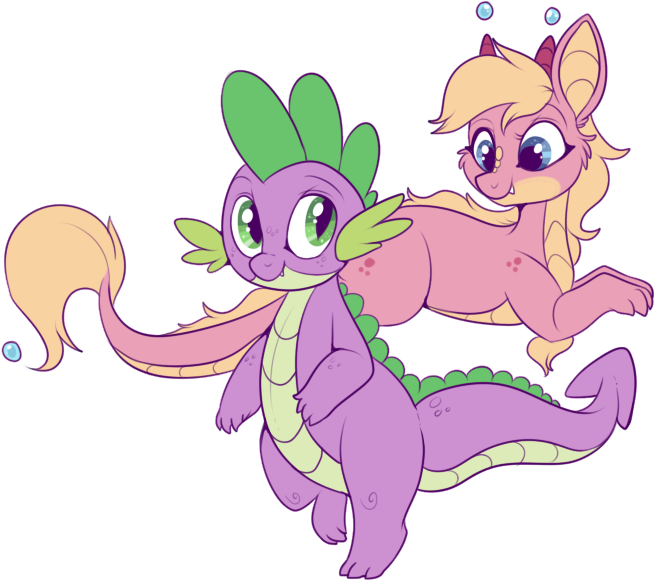 Lulubell, Brother And Sister, Dragon, Dragon Oc, Duo, - Spike The Dragon Brother (700x633)